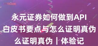 永元证券如何做到API与量化？白皮书要点与怎么证明真伪｜体验记